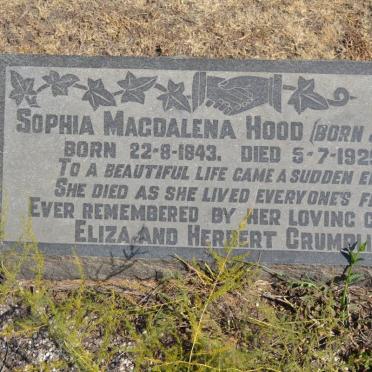HOOD Sophia Magdalena born JINNEWAY 1843-1929