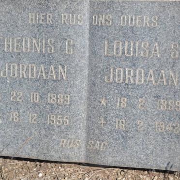JORDAAN Theunis C. 1889-1955 &amp; Louisa S. 1889-1942