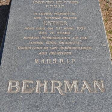 BEHRMAN Esther -1955
