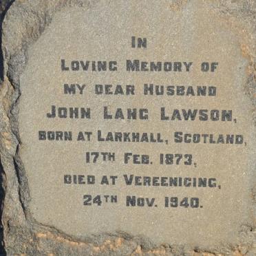 LAWSON John Lang 1873-1940