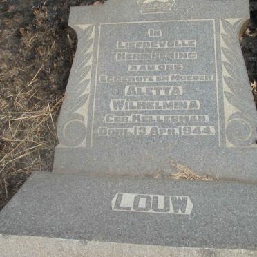 LOUW Aletta Wilhelmina nee KELLERMAN -1944