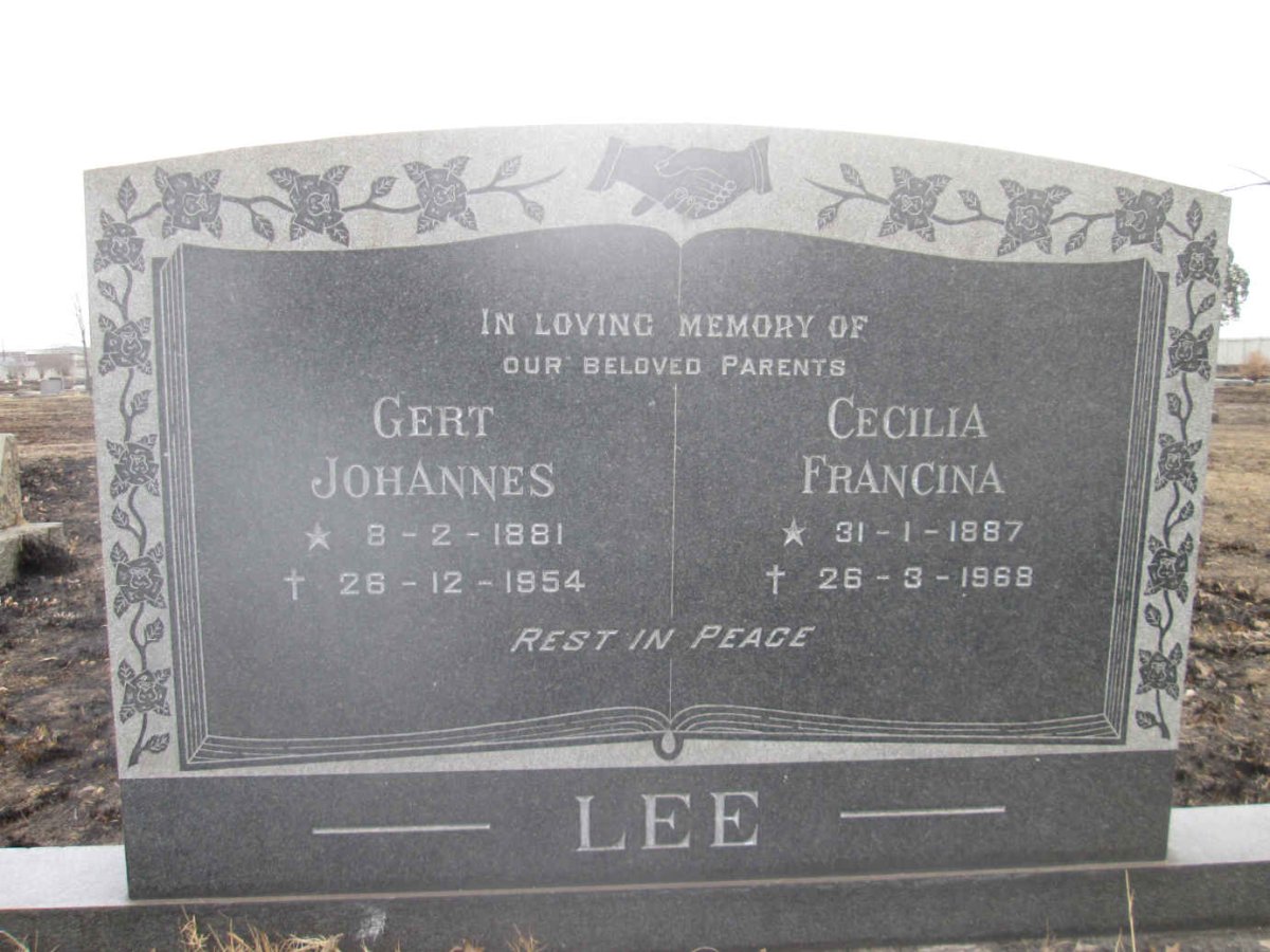 LEE Gert Johannes 1881-1954 &amp; Cecilia Francina 1887-1968