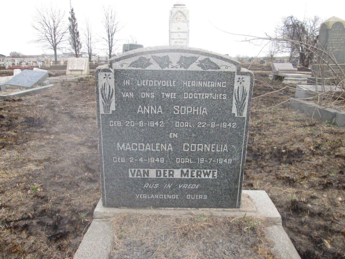 MERWE Anna Sophia, van der 1942-1942 :: VAN DER MERWE Magdalena Cornelia 1948-1949
