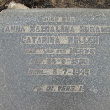 MULLER Anna Magdalena Susanna Catarina nee VAN DER MERWE 1890-1945
