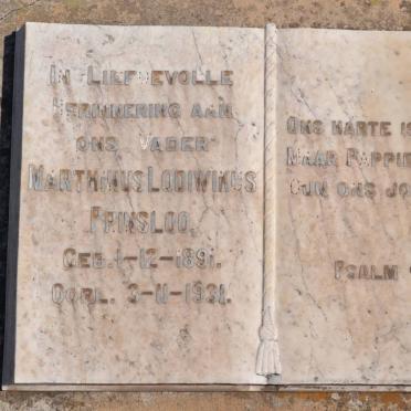 PRINSLOO Marthinus Lodiwikus 1891-1931