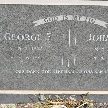 UYS George F. 1872-1941 &amp; Johanna M.M. 1883-1972