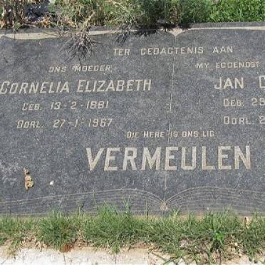 VERMEULEN Jan Gabriel 1874-1963 &amp; Cornelia Elizabeth 1881-1967