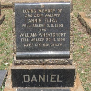 DANIEL William Wheatcroft -1943 &amp; Annie Eliza -1939