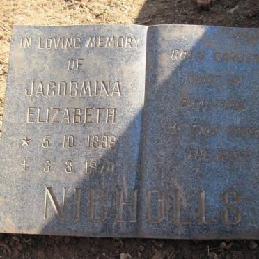 NICHOLLS Jacobmina Elizabeth 1899-1970