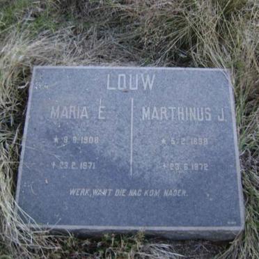 LOUW Marthinus J. 1898-1972 &amp; Maria E. 1908-1971