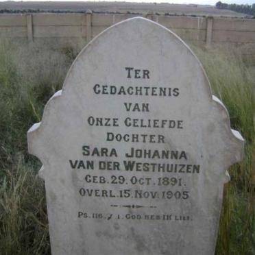 WESTHUIZEN Sara Johanna, van der 1891-1905