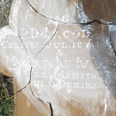 JACOBS P.D. 1781-1845 &amp; M. VAN WYK 1785-1853