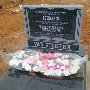 NIEKERK Ebenaezer, van 1926-2010 &amp; Maria Elizabeth VAN DER MERWE 1929-1999
