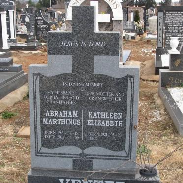 VENTER Abraham Marthinus 1916-2005 &amp; Kathleen Elizabeth 1921-