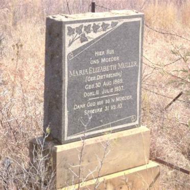 MULLER Maria Elizabeth nee DIETRECHEN 1869-1937