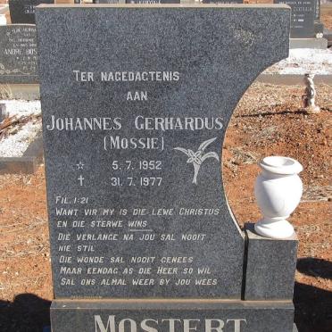 MOSTERT Jacobus Gerhardus 1952-1977