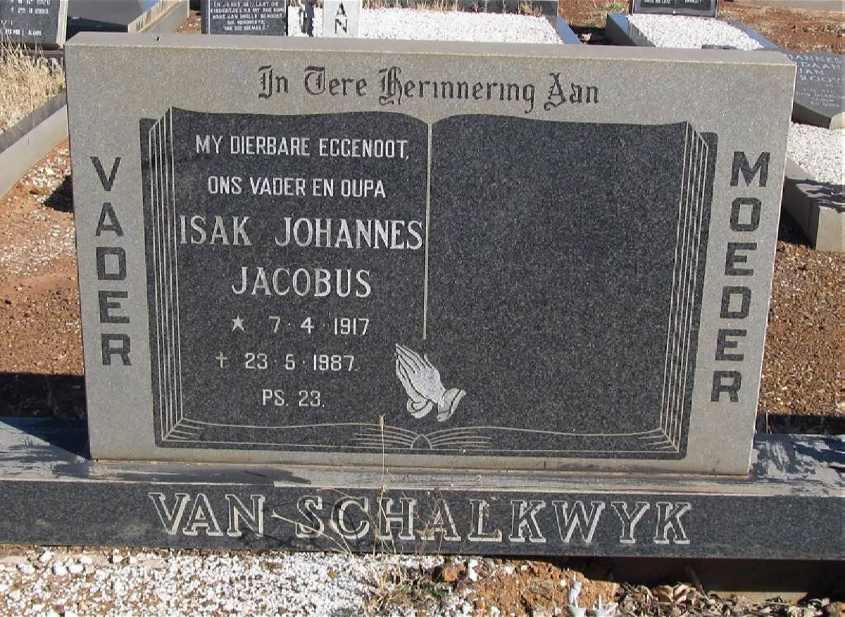 SCHALKWYK Isak Johannes Jacobus, van 1917-1987