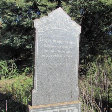 ROUX Andries Hendrik, le 1886-1925