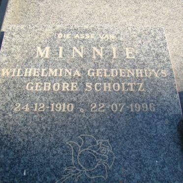 GELDENHUYS Wilhelmina nee SCHOLTZ 1910-1996