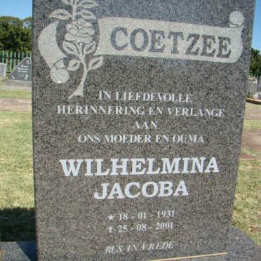 COETZEE Wilhelmina Jacoba 1931-2001