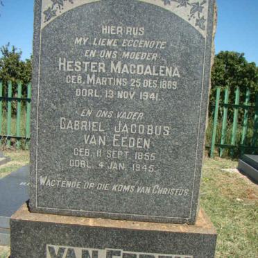 EEDEN Gabriel Jacobus, van 1855-1945 &amp; Hester Magdalena MARTINS 1869-1941