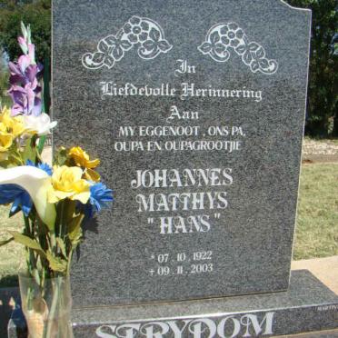 STRYDOM Johannes Matthys 1922-2003