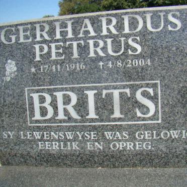 BRITS Gerhardus Petrus 1916-2004