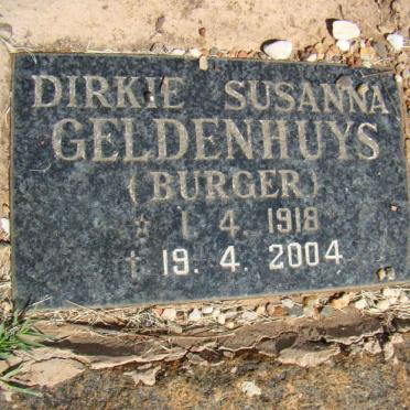 GELDENHUYS Dirkie Susanna nee BURGER 1918-2004