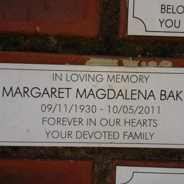 BAKER Margaret Magdalena 1930-2011