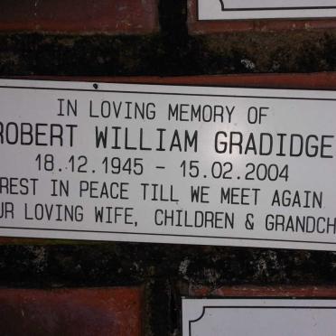 GRADIDGE Robert William 1945-2004