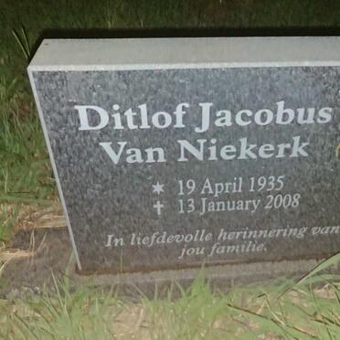 NIEKERK Ditlof Jacobus, van 1935-2008