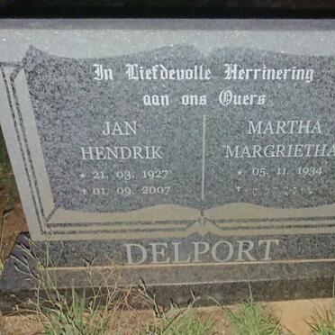 DELPORT Jan Hendrik 1927-2007 & Martha Margrietha 1934-?