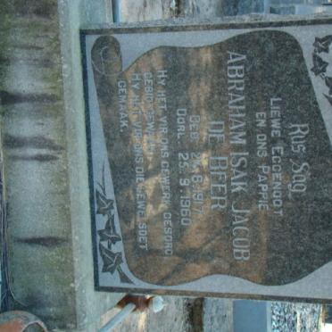 BEER Abraham Isak Jacob, de 1917-1960