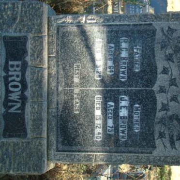 BROWN R.G. -1929 &amp; J.E. -1940