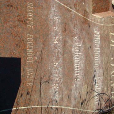 JAGER Marthinus Willem Johannes, de 1954-1992