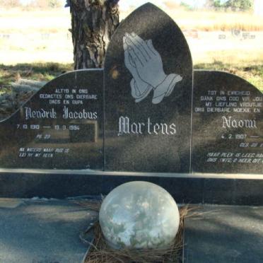 MARTENS Hendrik Jacobus 1910-1984 &amp; Naomi 1907-1976