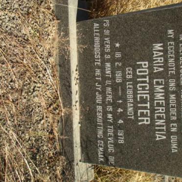 POTGIETER Maria Emmerentia nee LEIBBRANDT 1918-1978