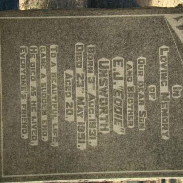 UNSWORTH E.J. 1931-1951