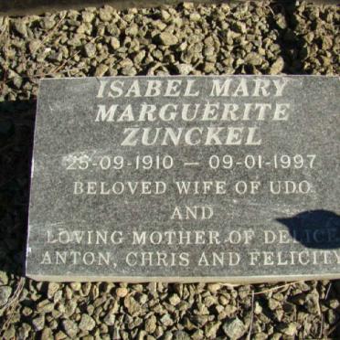 ZUNCKEL Udo William Nathaniel 1910-1958 &amp; Isabel Mary Marguerite 1910-1997 