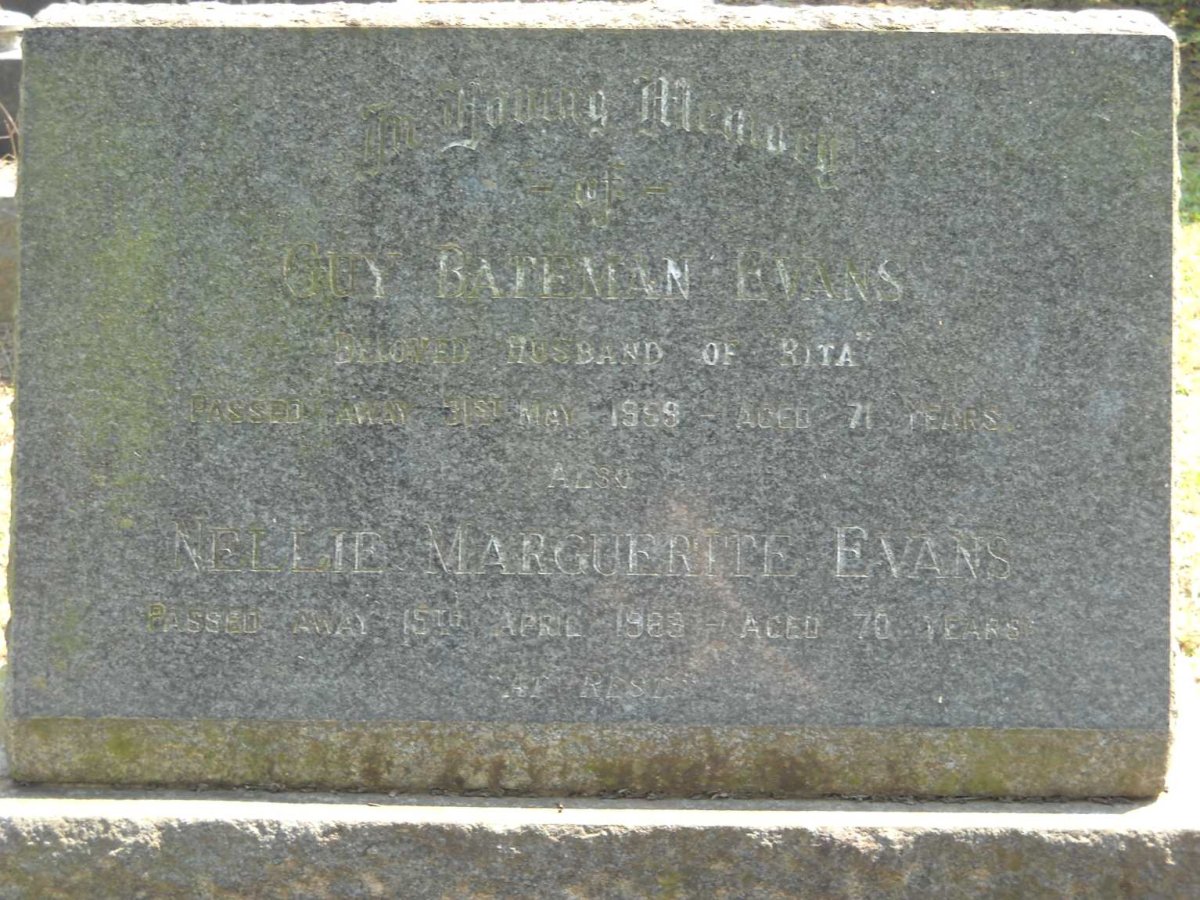 EVANS Guy, BATEMAN -1959 &amp; Nellie Marguerite -1963