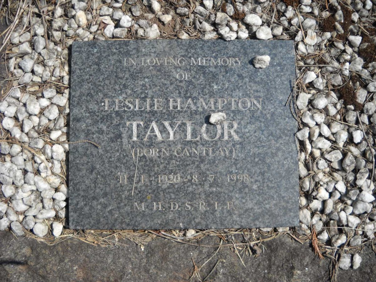TAYLOR Leslie Hampton nee CANTLAY 1920-1998