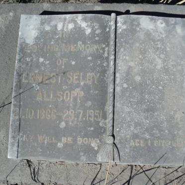 ALLSOPP Ernest Selby 1866-1951 &amp; Eva Mary nee FOSS? 1869-19??