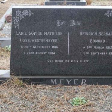 MEYER Heinrich Bernard Edmund 1912-1984 &amp; Lanie Sophie Mathilde WESTERMEYER 1916-1984