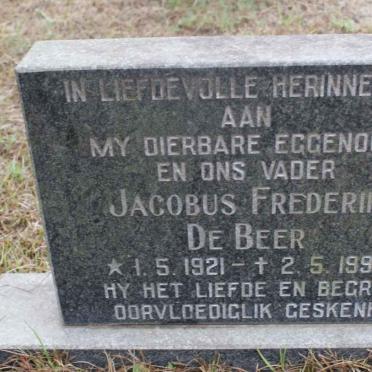 BEER Jacobus Frederik, de 1921-1995