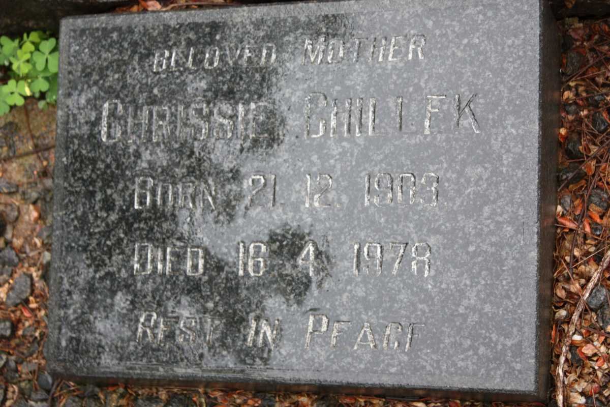 CHILLEK  Chrissie 1903-1978