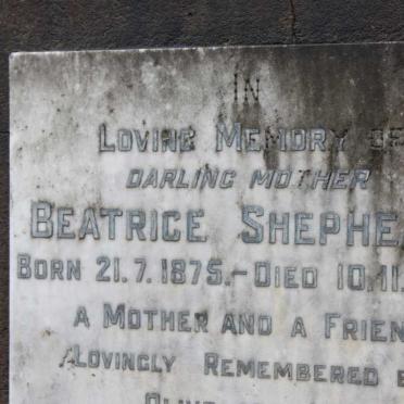SHEPHEARD Beatrice 1875-1934 :: SHEPEARD Leonard 1911-1970 &amp; Lucy 1918-1994