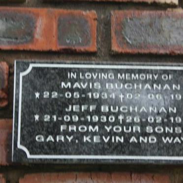 BUCHANAN Jeff  1930-1994 &amp; Mavis 1934-1983