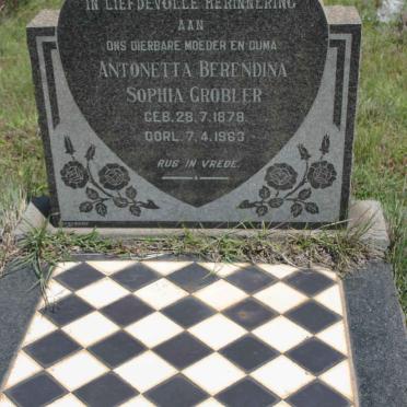 GROBLER Antonetta Berendina Sophia 1879-1963