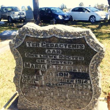 WATSON Maria Elizabeth 1914-1933