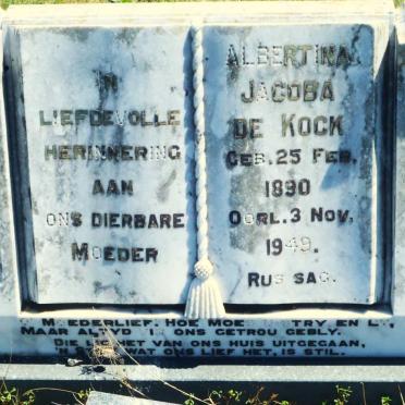 KOCK Petrus Johannes, de 1885-1940 &amp; Albertina Jacoba 1890-1949